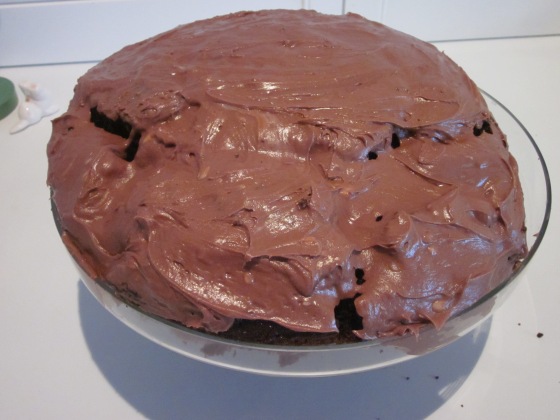 Oops! Forgot the waxpaper for the chocolate cake!!!